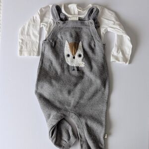 Adorable Gray Owl Baby Romper with White Shirt